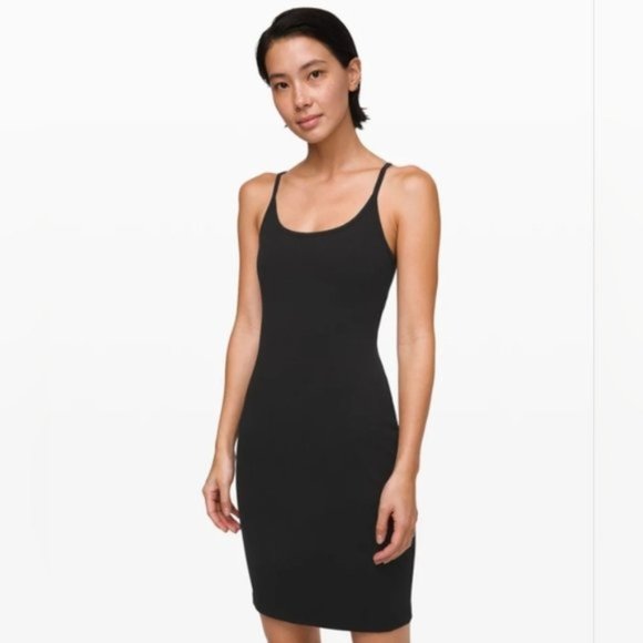 lululemon athletica Dresses & Skirts - Lululemon Black Inner Glow Spaghetti Strap Dress - 10